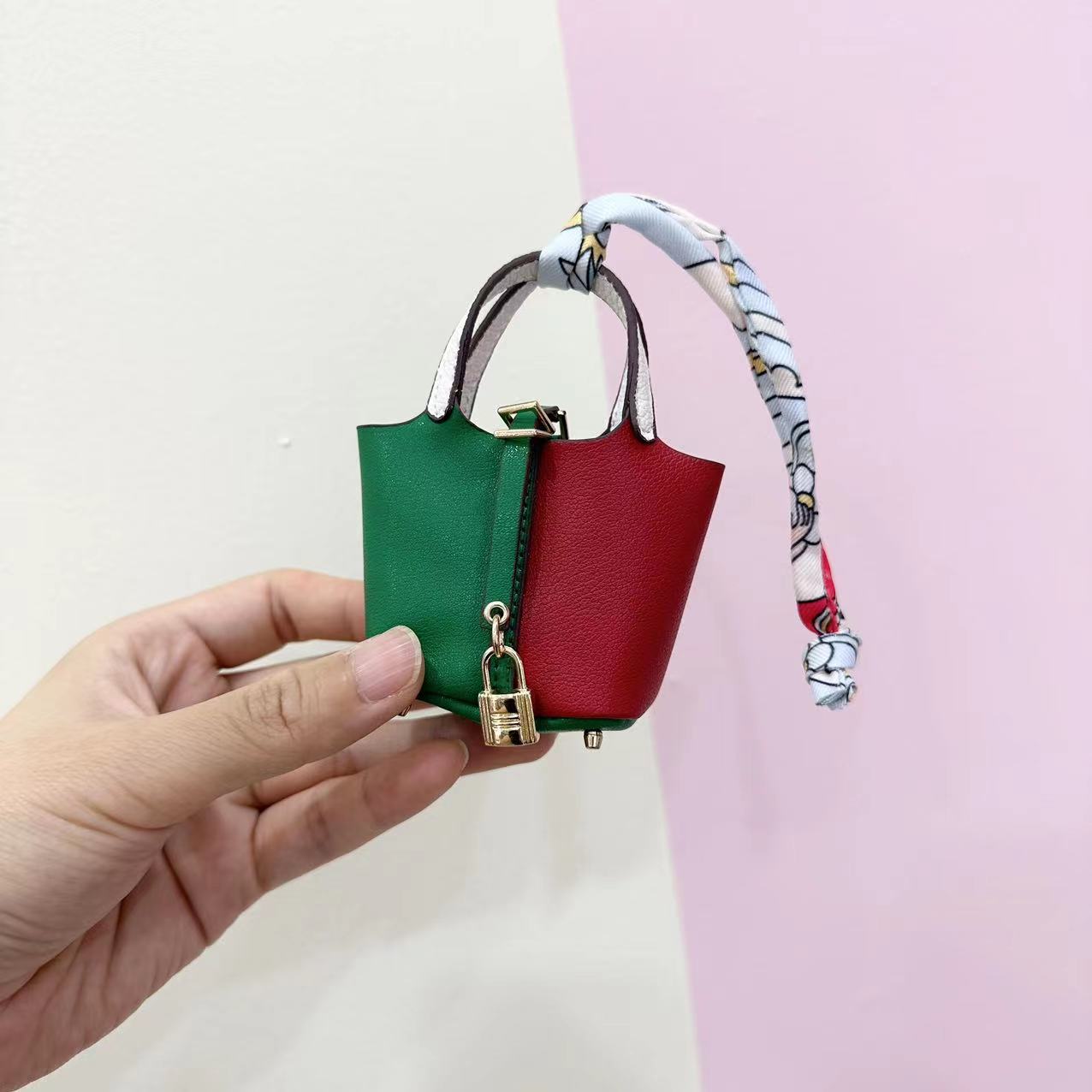 PU Bucket mini bags for airpods lipsticks jewelry accessory