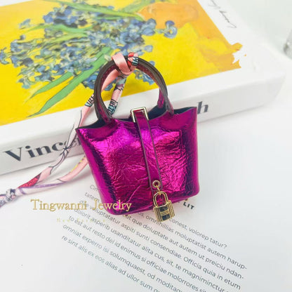 Sparkly Bucket mini bags for airpods lipsticks jewelry accessory