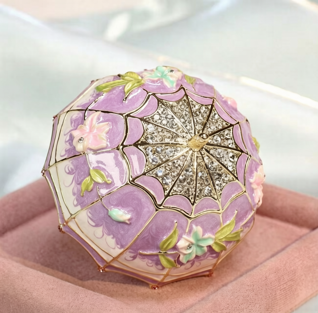 Metal Enamel Jewelry Box, Umbrella Ornament, Creative Home Decor Storage Box, Ring Box, Light Luxury Handicraft