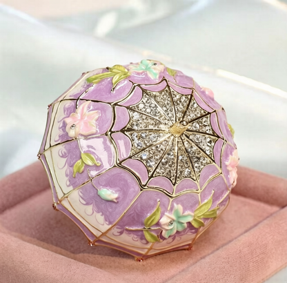 Metal Enamel Jewelry Box, Umbrella Ornament, Creative Home Decor Storage Box, Ring Box, Light Luxury Handicraft