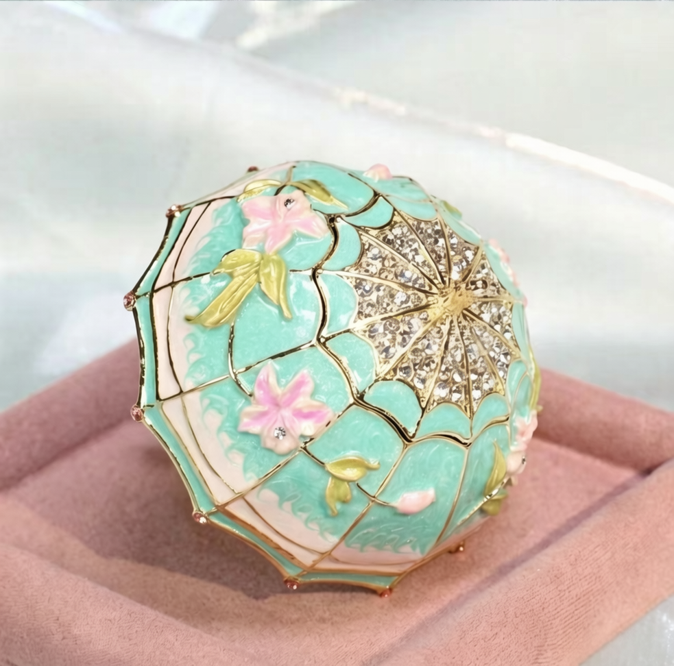 Metal Enamel Jewelry Box, Umbrella Ornament, Creative Home Decor Storage Box, Ring Box, Light Luxury Handicraft
