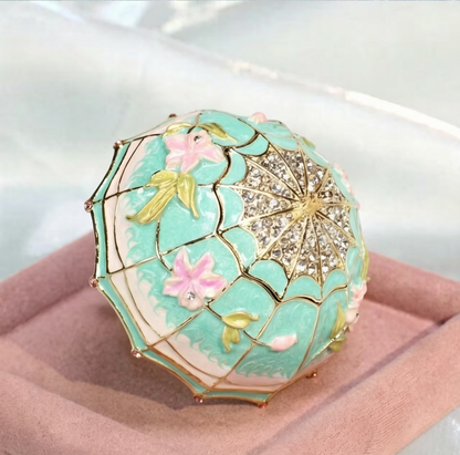 Metal Enamel Jewelry Box, Umbrella Ornament, Creative Home Decor Storage Box, Ring Box, Light Luxury Handicraft