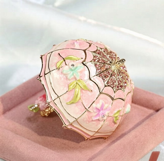 Metal Enamel Jewelry Box, Umbrella Ornament, Creative Home Decor Storage Box, Ring Box, Light Luxury Handicraft