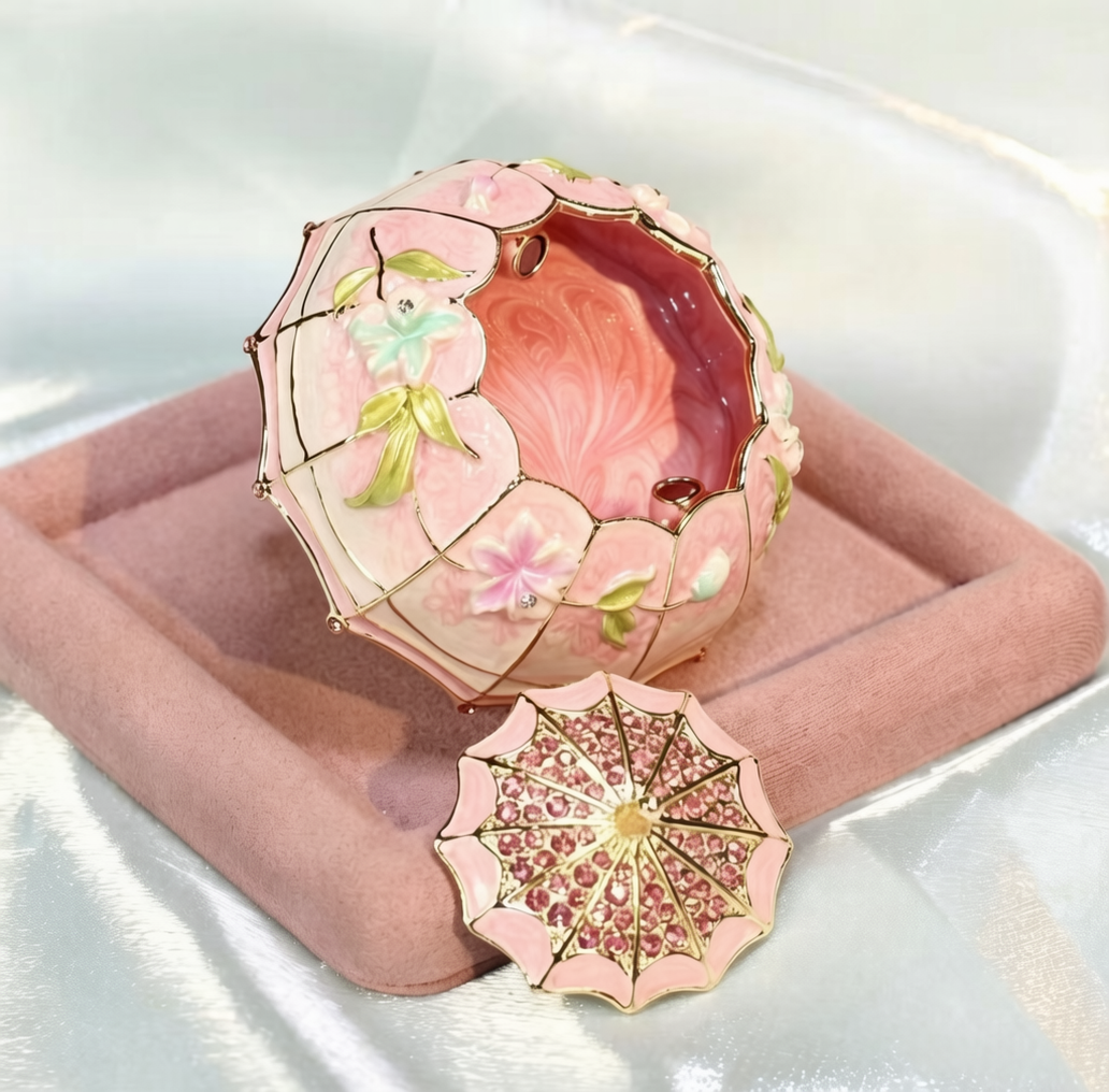 Metal Enamel Jewelry Box, Umbrella Ornament, Creative Home Decor Storage Box, Ring Box, Light Luxury Handicraft