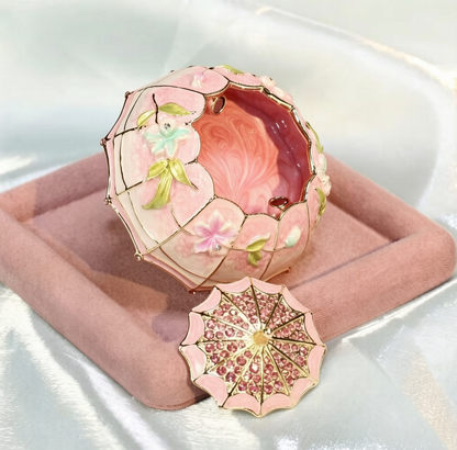 Metal Enamel Jewelry Box, Umbrella Ornament, Creative Home Decor Storage Box, Ring Box, Light Luxury Handicraft