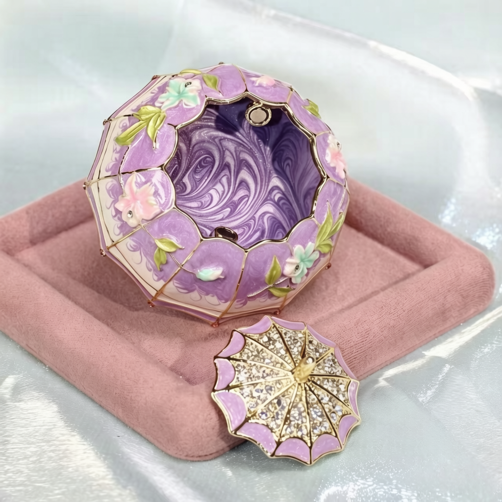 Metal Enamel Jewelry Box, Umbrella Ornament, Creative Home Decor Storage Box, Ring Box, Light Luxury Handicraft
