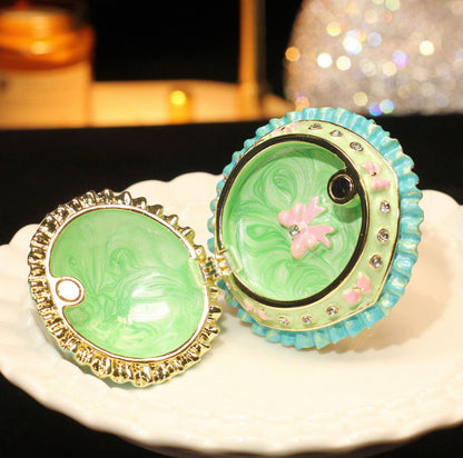 Metal Enamel Jewelry Box, Umbrella Ornament, Creative Home Decor Storage Box, Ring Box, Light Luxury Handicraft