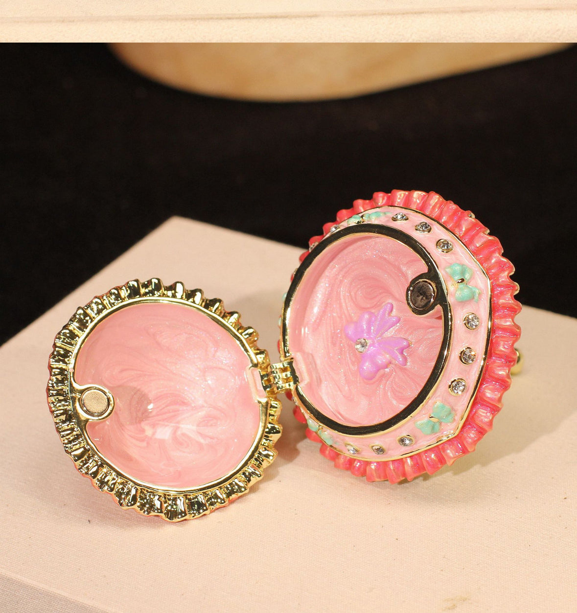 Metal Enamel Jewelry Box, Umbrella Ornament, Creative Home Decor Storage Box, Ring Box, Light Luxury Handicraft