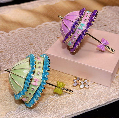 Metal Enamel Jewelry Box, Umbrella Ornament, Creative Home Decor Storage Box, Ring Box, Light Luxury Handicraft