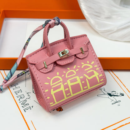 New hand painting mini bag house bag, pendant small bag cute bag ,pendant headphone bag ,Lipstick holder.
