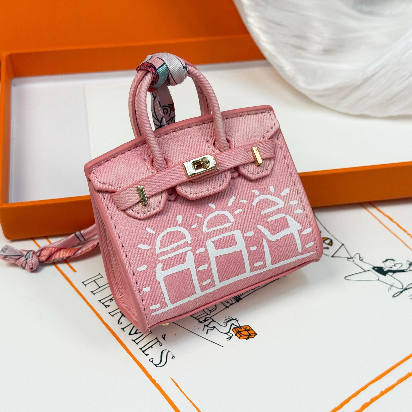 New hand painting mini bag house bag, pendant small bag cute bag ,pendant headphone bag ,Lipstick holder.